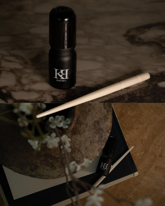 Kohlbra Organic Black Kohl Eyeliner in a sleek black pencil, ready for precise eye definition.